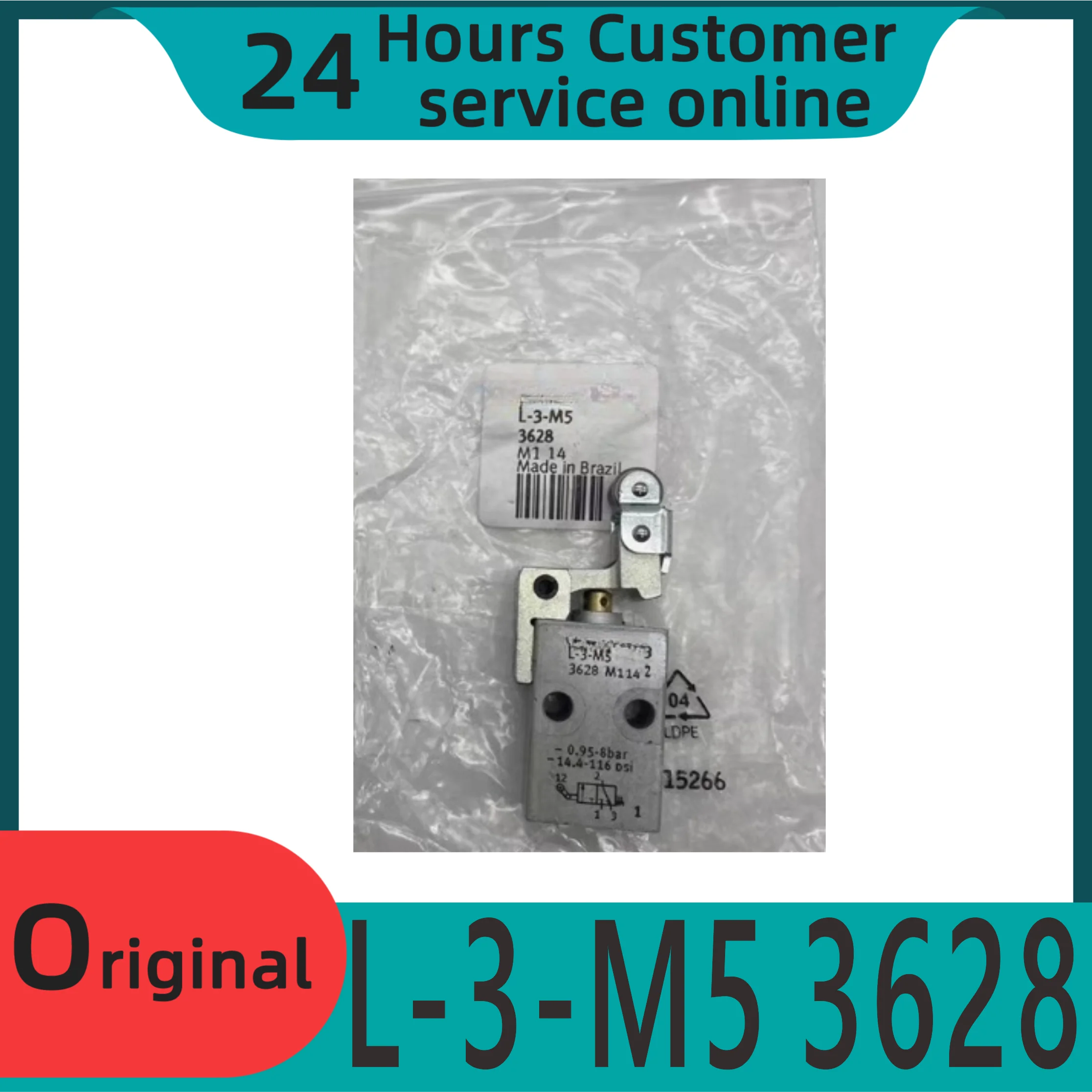 

Brand new original limited reset swing handle valve roller lever drive valve L-3-M5 3628