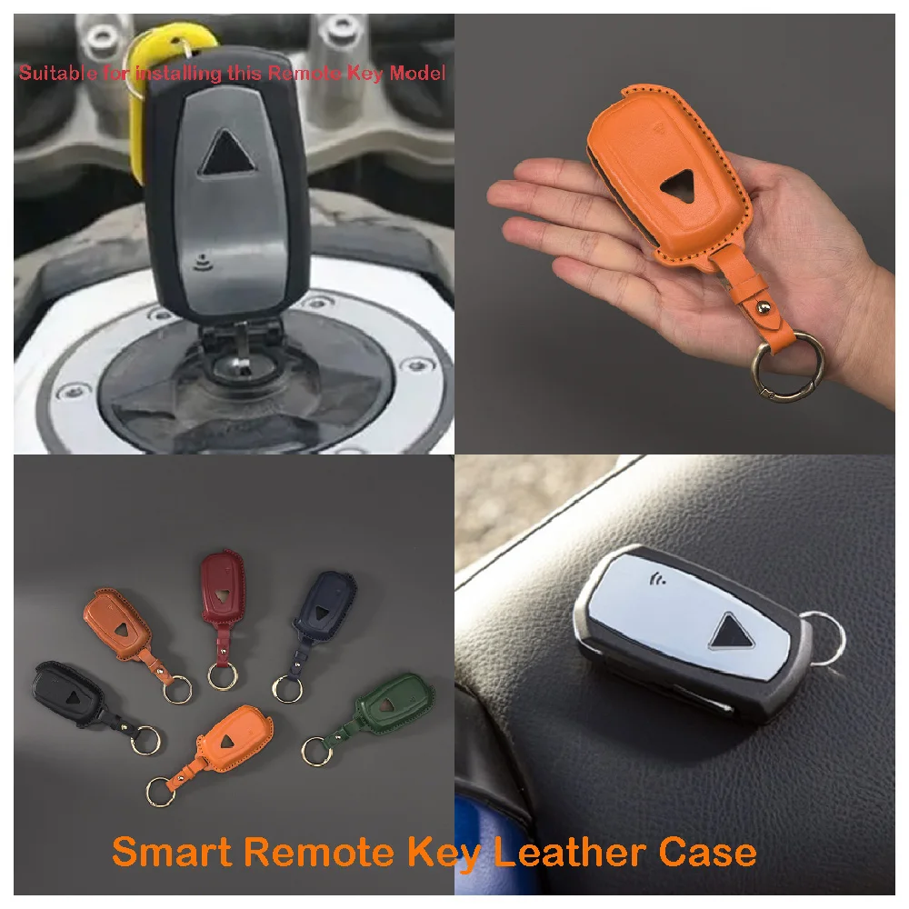 Fit for TRIUMPH ROCKET 3 R GT TIGER 900 1200 Scrambler XC XE ABS 2018-2026 Motorcycle Smart Keyless Ride Remote Key Leather Case