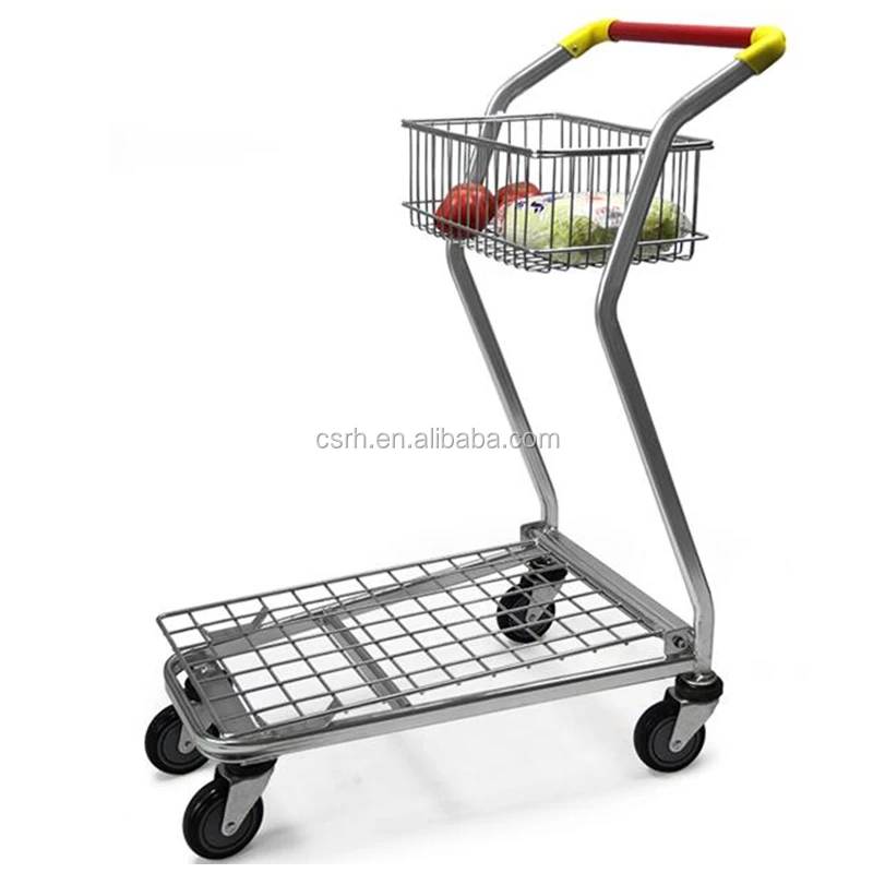 RH-SDB06 720*440*970mm Fruit Shop Double Layers Shopping Cart