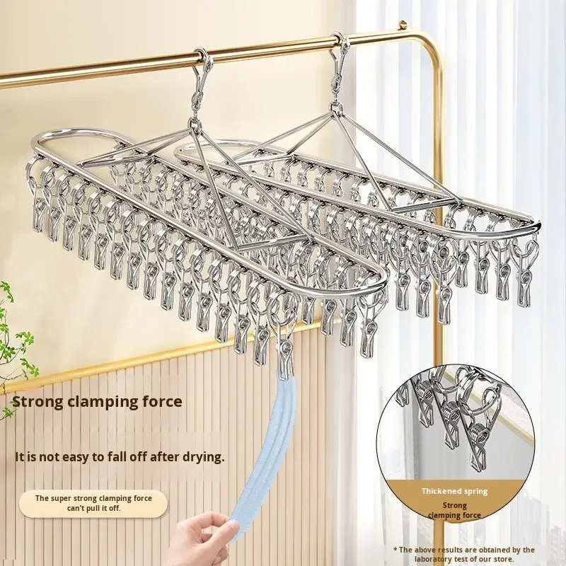 

20 колышков из нержавеющей стали, вешалка для сушки одежды, ветрозащитная вешалка для одежды, зажимы для носков, вешалка для белья, держатель для нижнего белья, носков