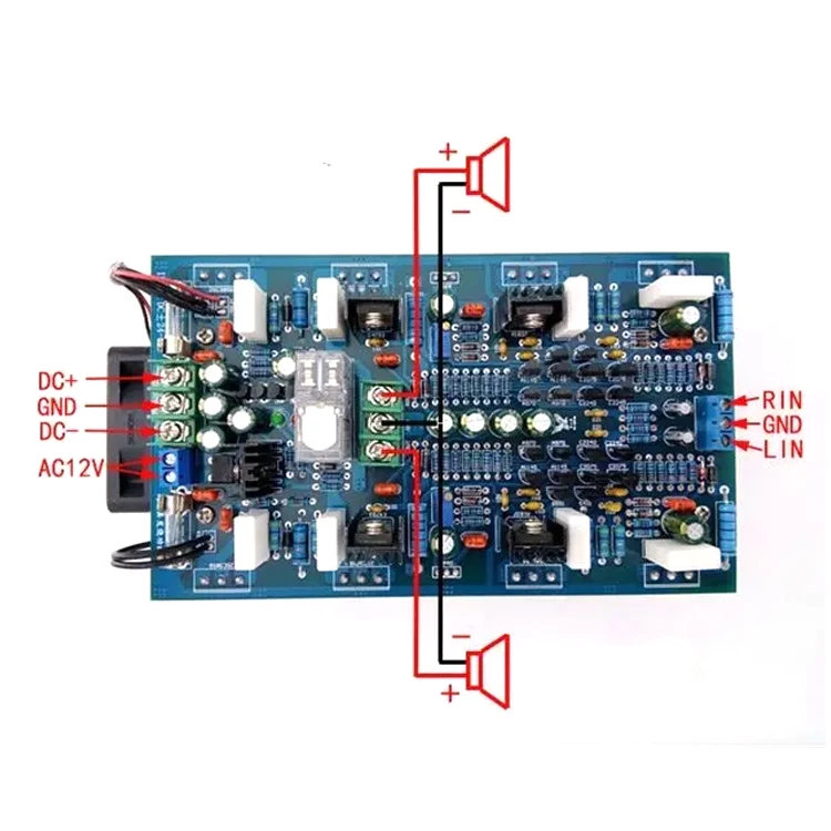 PCBA Factory Frequency response 20Hz-100KHz high power 2.1 channel Hifi fever stereo 500W audio amplifier circuit board