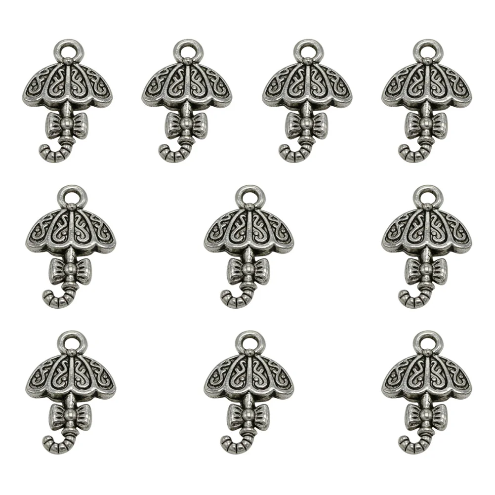 50 pièces en alliage nœud papillon décoré parapluie pendentifs breloques bijoux à bricoler soi-même faisant accessoire pour collier Bracelet (argent)