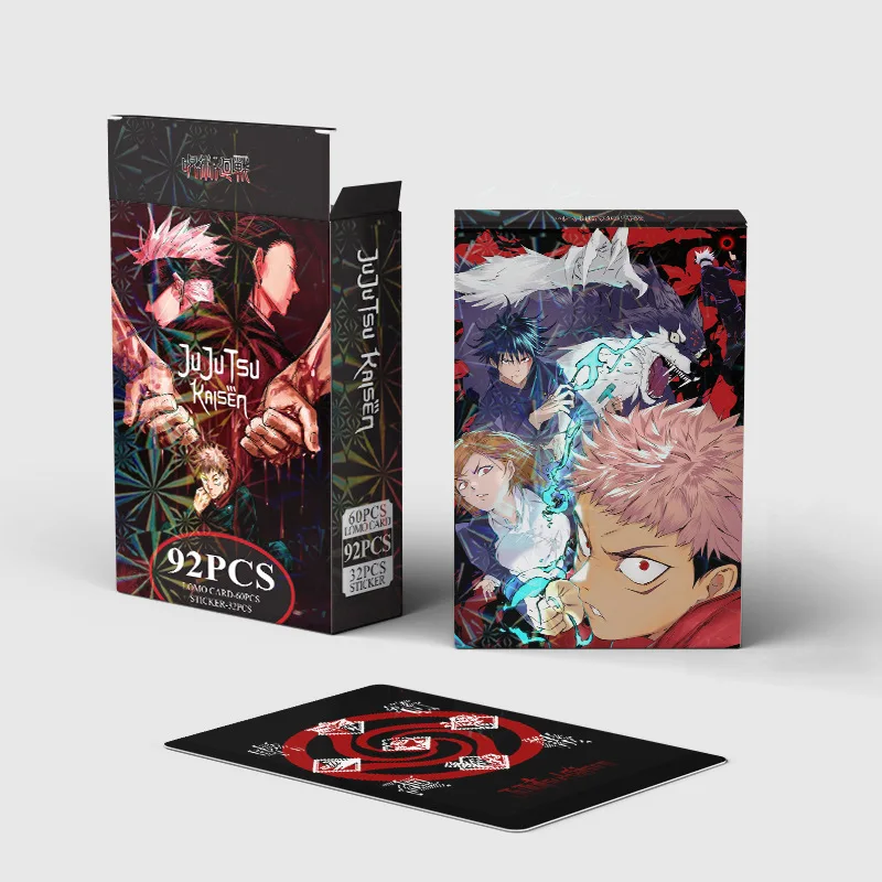 Jujutsu Kaisen Lomo Card 1Pack/92PCS 60PC Mini Cards 32PC Stickers Japanese Anime Fan Collection Lomo Cards Postcards Photo Gift