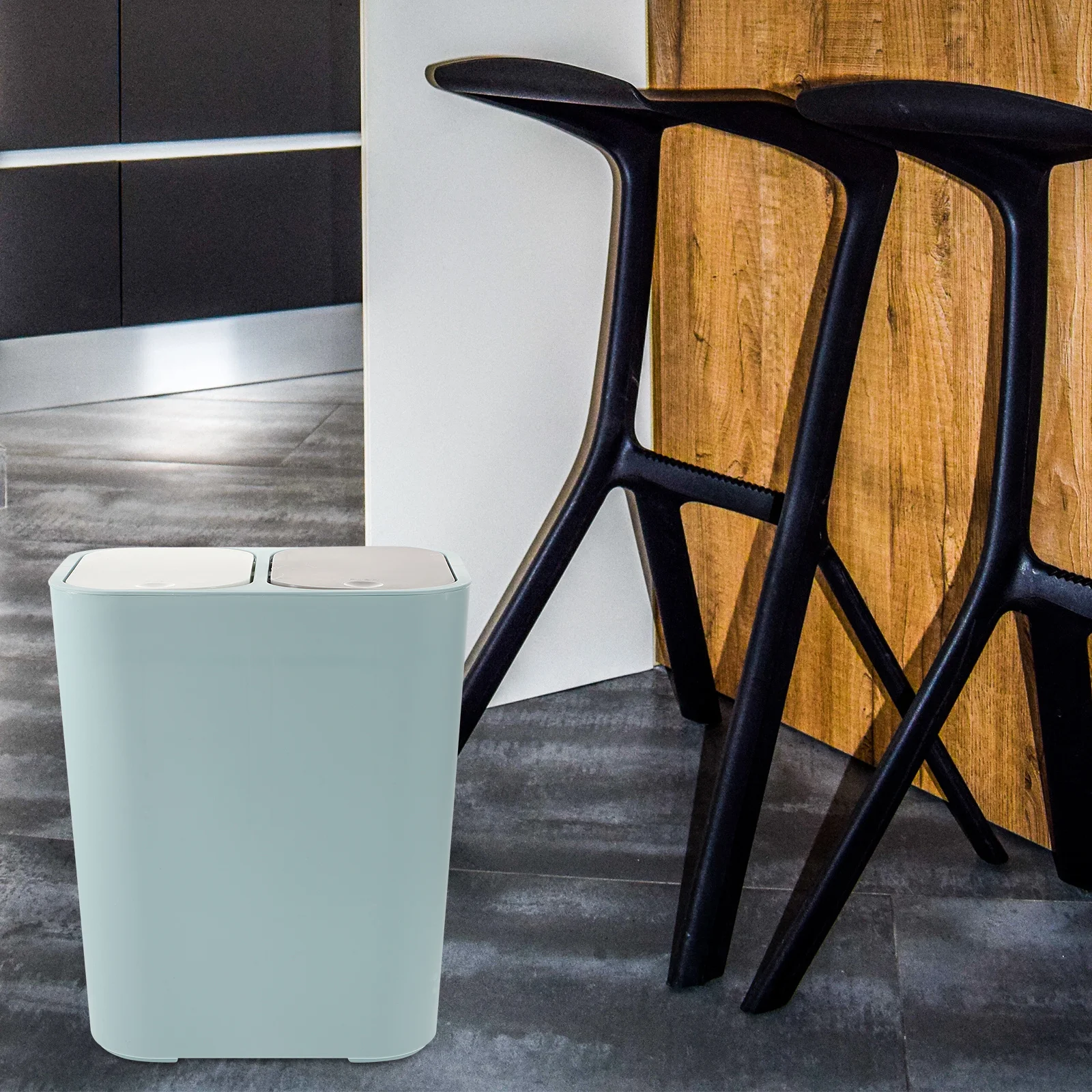 

Dry Wet Separated Trash Can Dual Compartment Large Capacity Waste Bin Garbage Container Kitchen Bedroom Living Room Household
