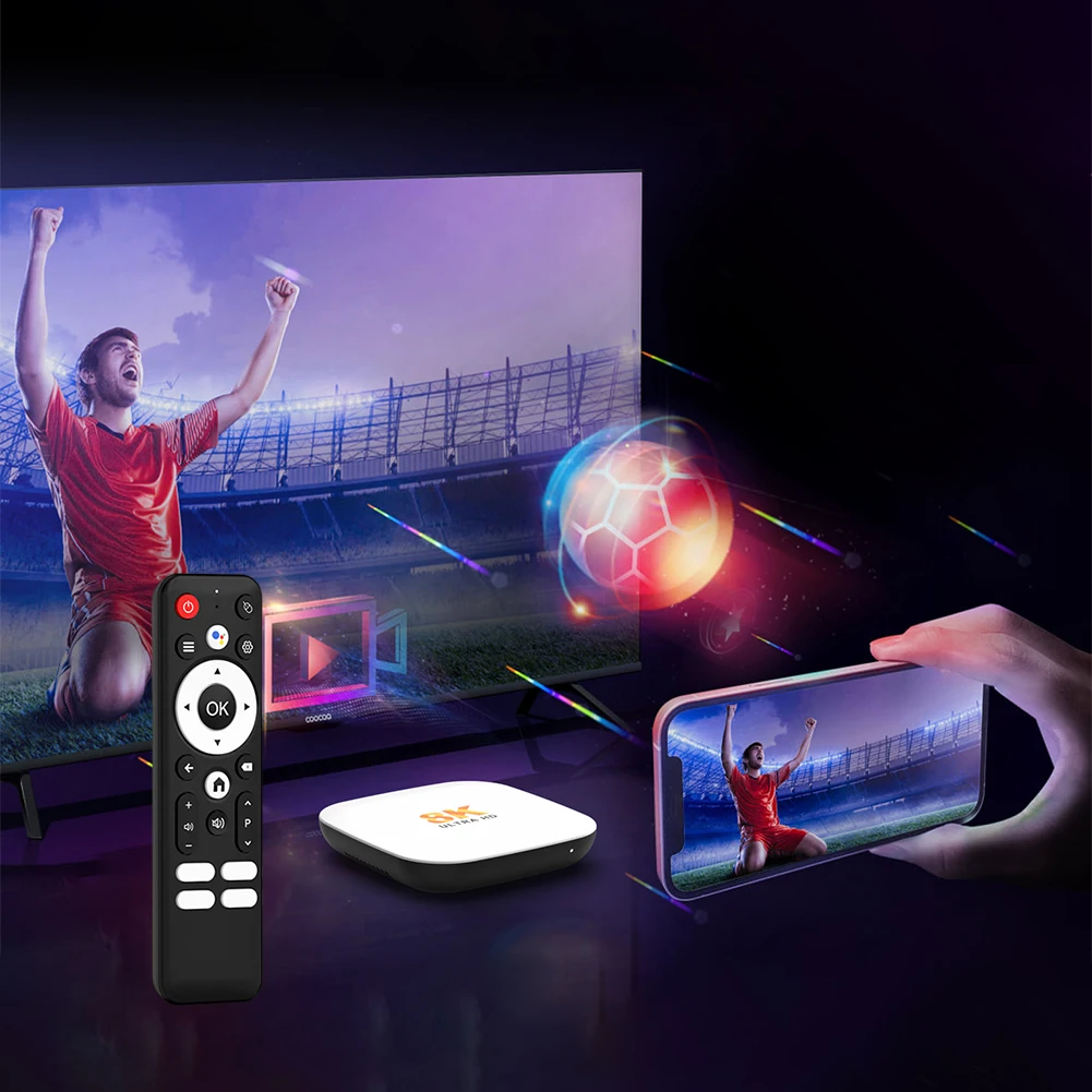 Android 14 TV Box 4K UHD Smart Media Player with 2GB 4GB RAM WiFi BT5.4 Support Netflix Hulu YouTube for Android Streaming