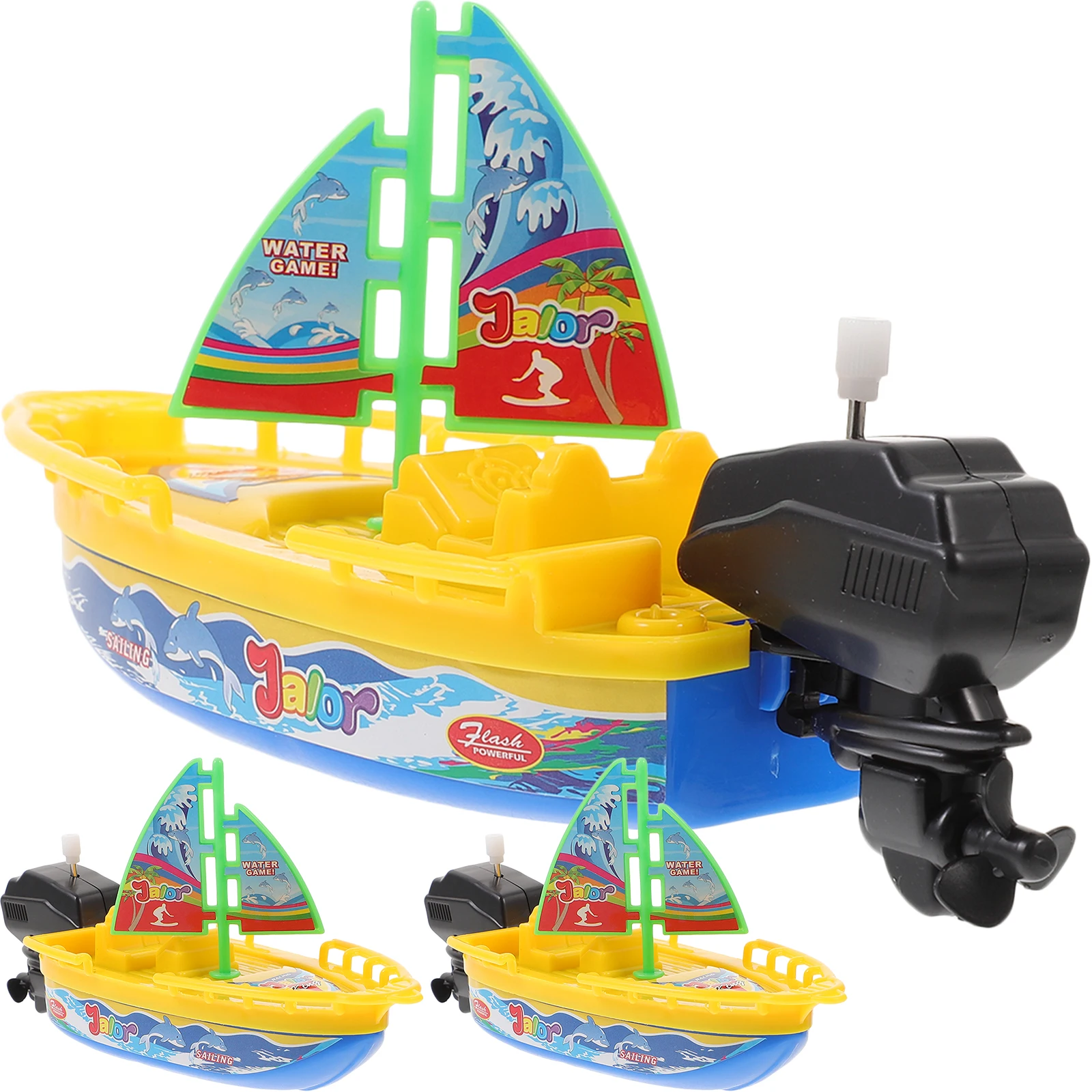 

3pcs Sailboat Toys Random Color Wind-up Bath Floating Creatures Baby Water Play Bathtub Swimming Pool Toy Boat