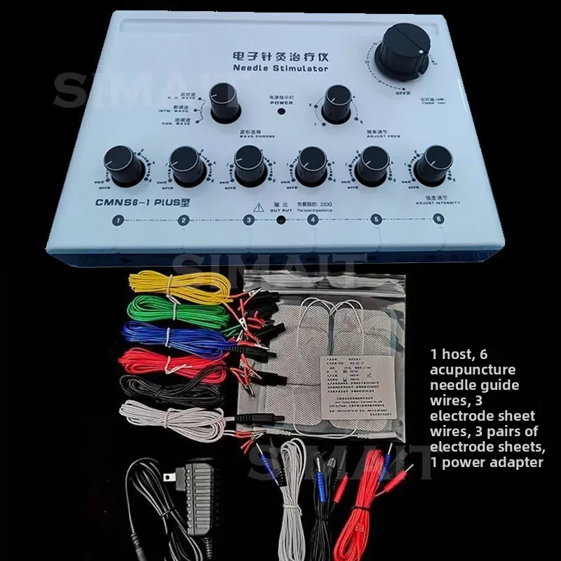 6-Channel Electric Pulse Massager CMNS6-1 Plus | Multi-Mode Muscle Stimulator with 6 Output Pads for Home Use