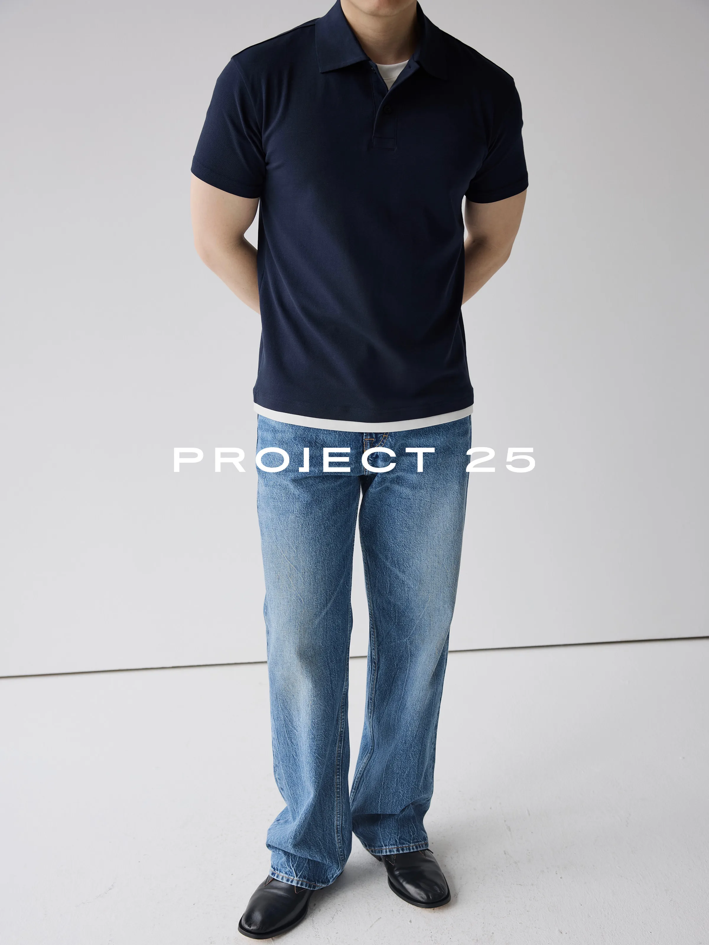 PROJECT 25 Men's Cooling Piqué Polo with Fake Two-Piece Design– Minimalist