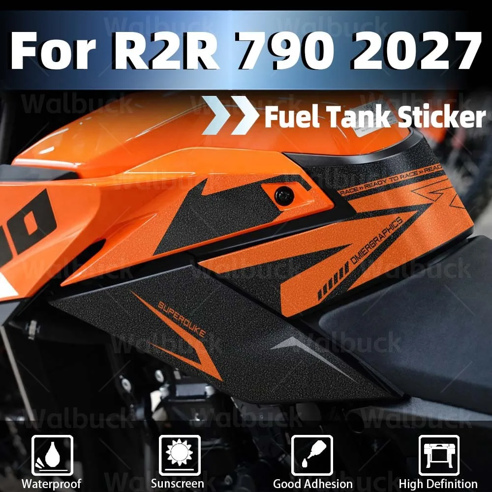 For Duke 790 2027 Thick Frosted Motorcycle Accessory Body Fuel Tank Stickers Knee Grip Traction Sets Protector Waterproof Decals