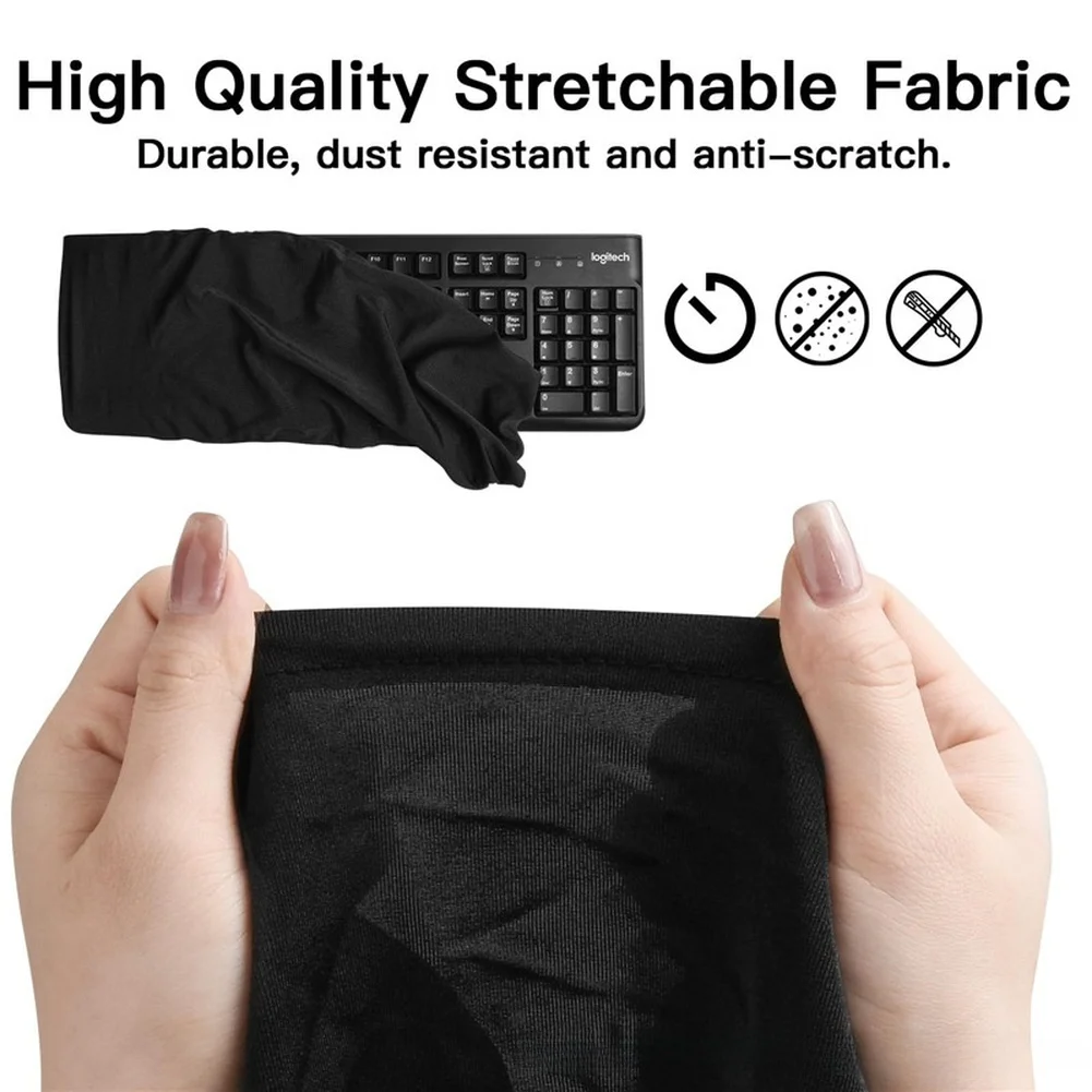 Black Stretch Milk Silk Keyboard Dust Cover Protector for Mechanical Gaming PC Keyboards with Elastic Fit and Breathable Fabric