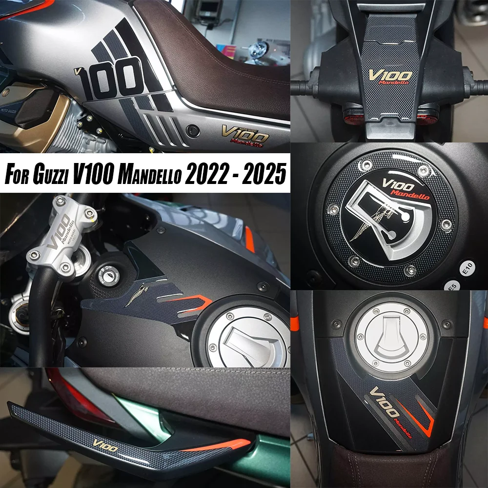 

For Guzzi V100 Mandello 2022 - 2025 Motorcycle Accessories Waterproof Protective Sticker 3D Epoxy Resin Protective Sticker