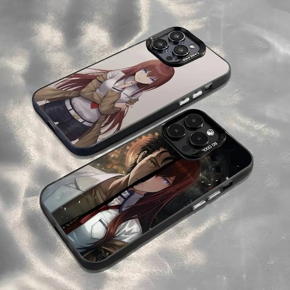 

S-Steins G-Gate Phone Case For iPhone 17,16,15,14,13,12,11 Plus,Pro Max,XS,Colored Silver Plated Inside Cover