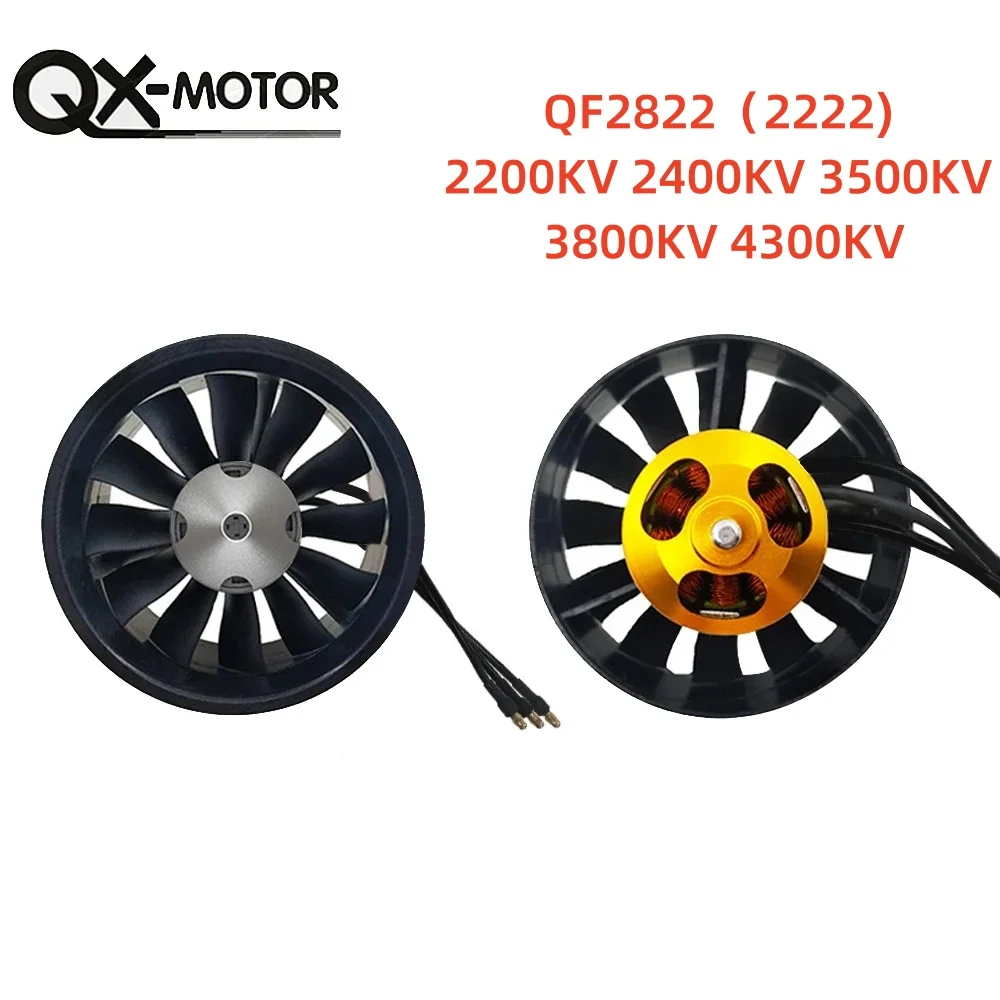 

QX-MOTOR 64mm 12Blade EDF Ducted Fan QF2822 4S 3S 6S, бесщеточный двигатель для самолета с дистанционным управлением