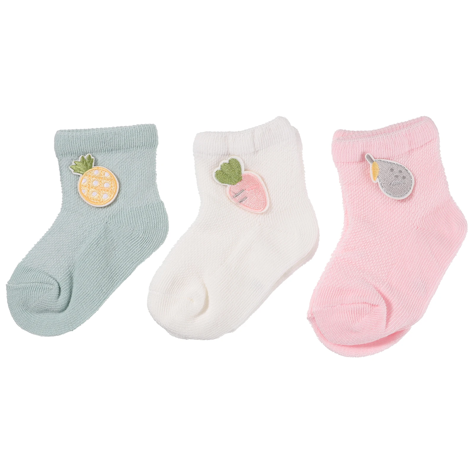 

3 Pairs Cartoon Baby Socks Cute Short Seamless Kids Toddlers Breathable Cotton Comfortable Spring Summer Hosiery