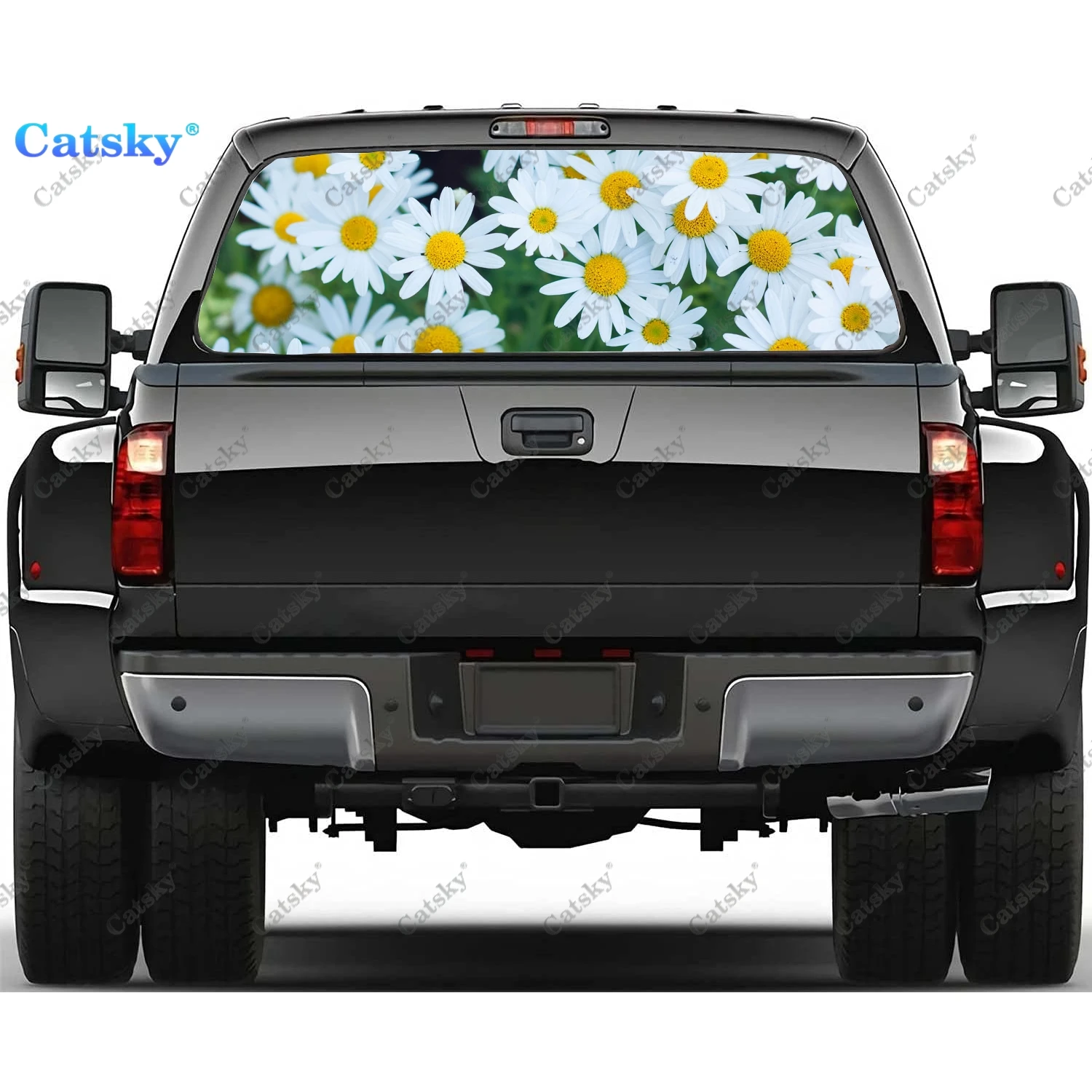 

daisy flower Window Decal Sticker Graphic PVC Decorative Truck Sticker Perforated Vinyl Universal Sticker