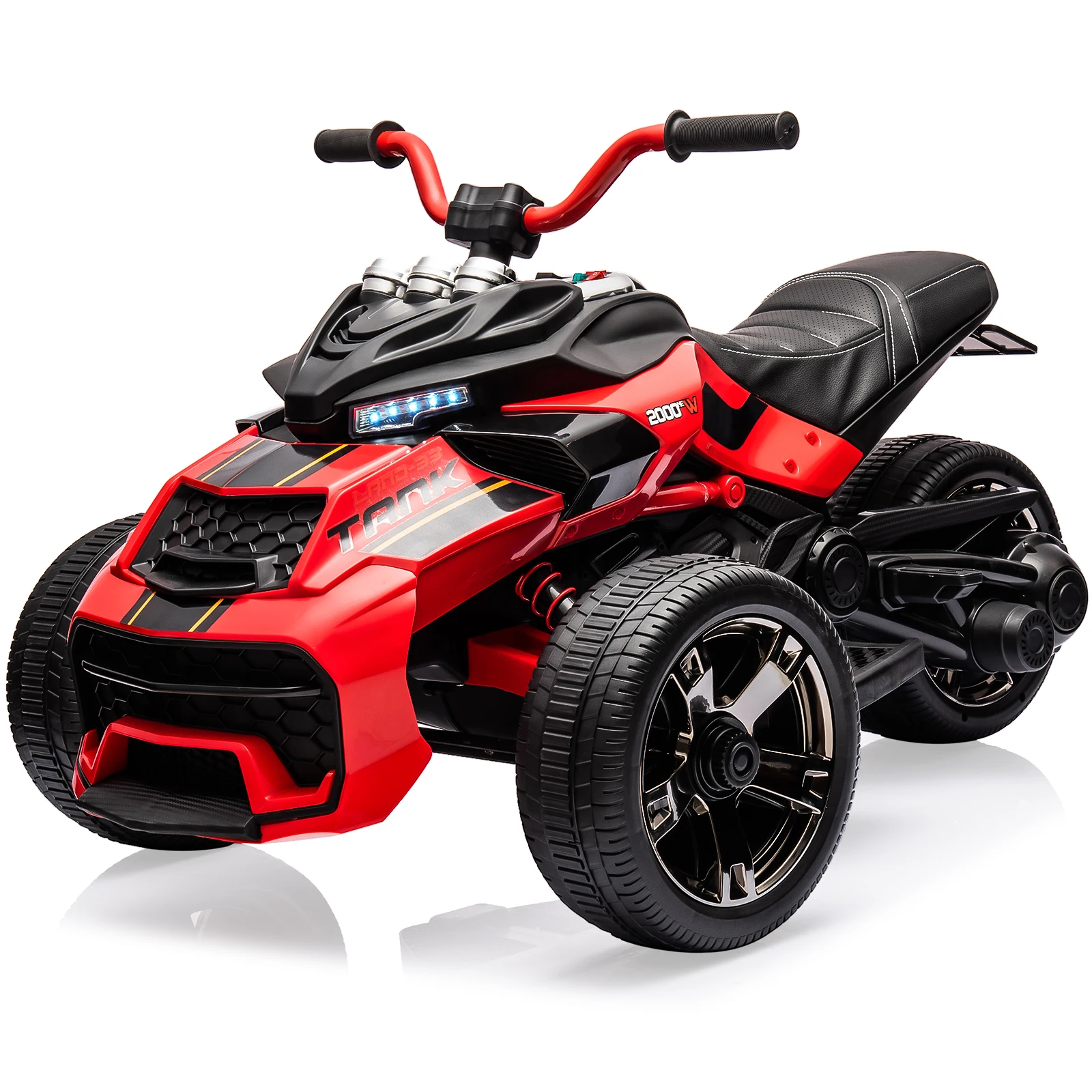 

12V Kids Ride-on ATV 3-Wheel Electric Motorcycle Toy for Toddlers 3-8Y with Parent Remote Control,2x55W Motors,LED Lights,Music