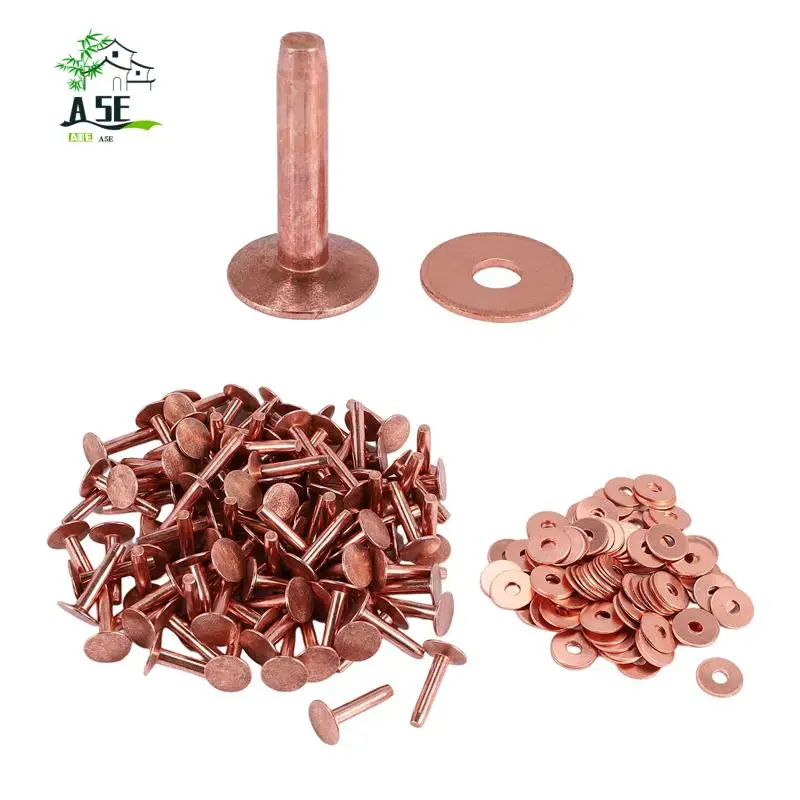 

A05E-100 наборы медных заклепок и шайб, кожаные медные заклепки, застежка для кошельков, воротников, кожаных принадлежностей для рукоделия