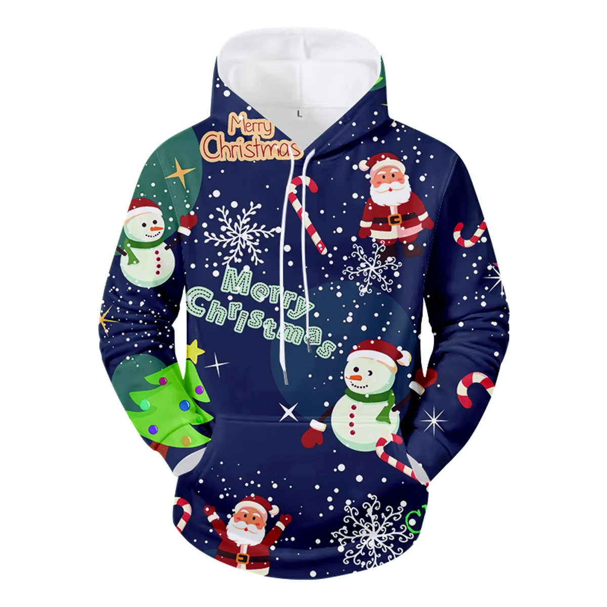 Sudaderas con capucha con estampado personalizado de Navidad para hombre, jerseys de manga larga con estampado de moda informal para primavera y otoño.