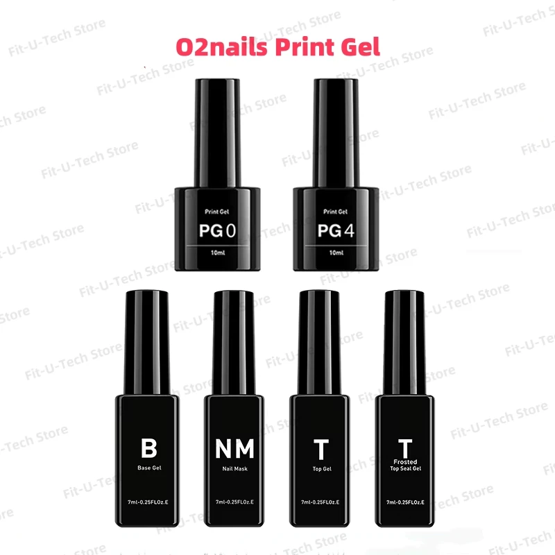 O2nails Print Gel PG0 PG4 Nail Printer Special Gel for Nail Printing Base Coat Top Coat NM Liquid Peel Off Tape