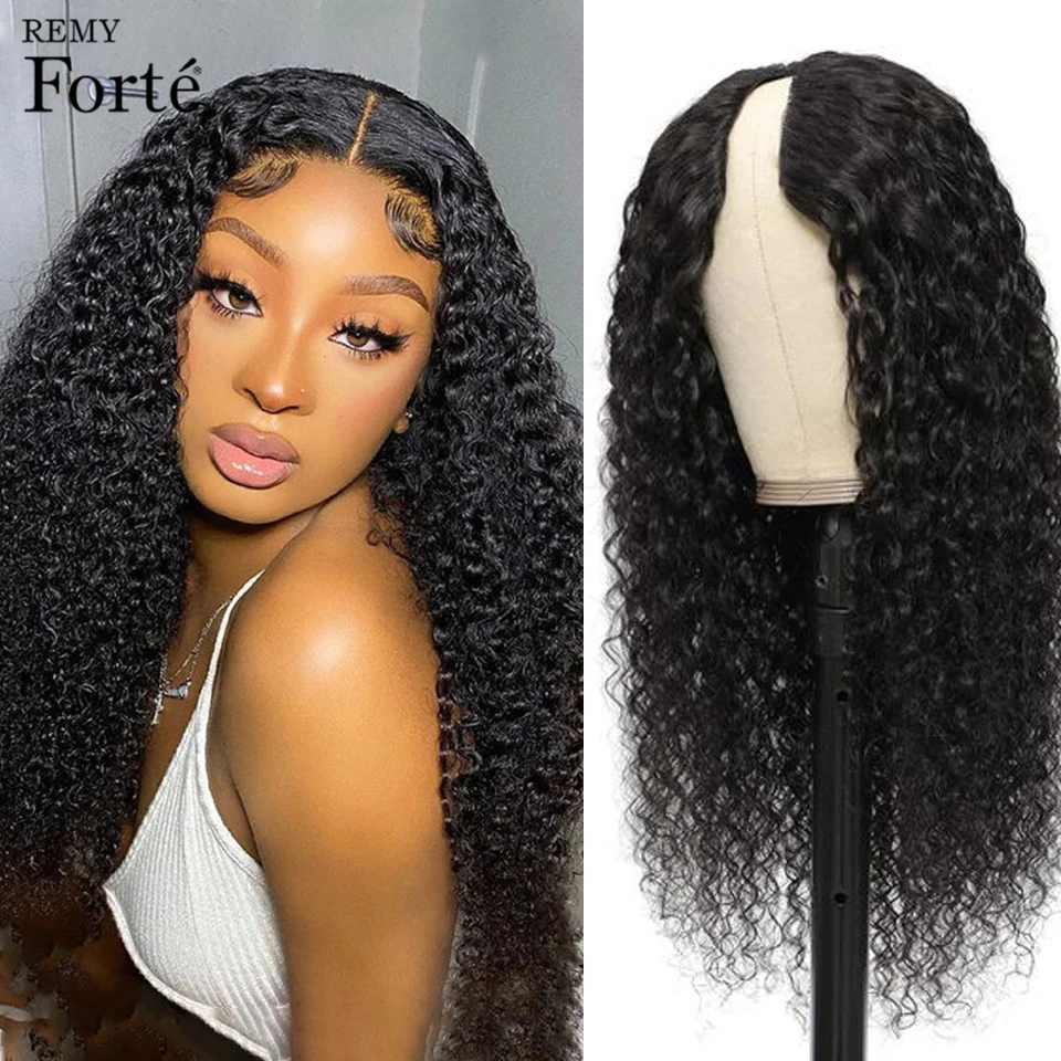 180% Density Deep Curly V Part Wig Human Hair Brazilian Hair Wigs For Women Natural Water Wave U Part Wig Human Hair Wholesale