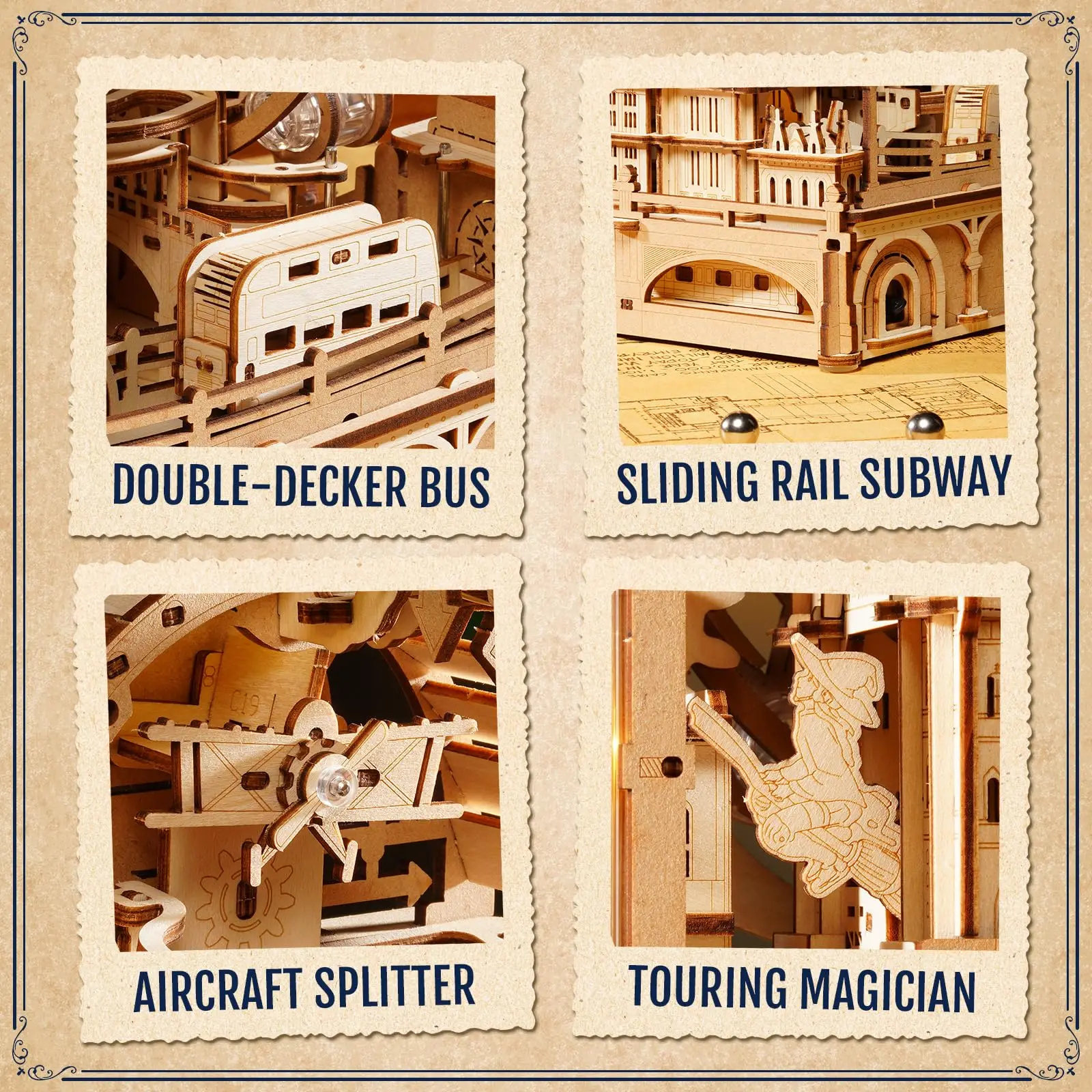 Rokr Marble Travel London Marble Run 3D Wooden Puzzle Interactive Gift for Kid Adult Challenging Craft for Handicraft Enthusiast