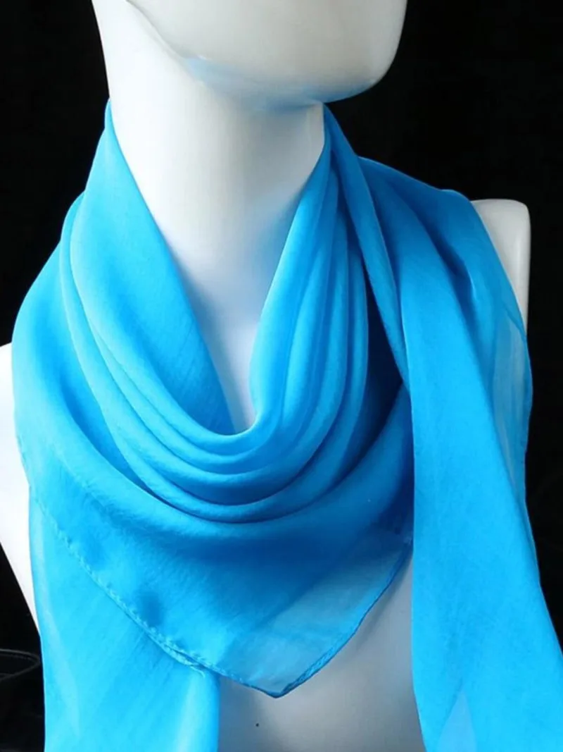 Scarf Women's Orange Silk 100% Mulberry Silk 90cm Thin Breathable Large Square Scarf Spring and Autumn
