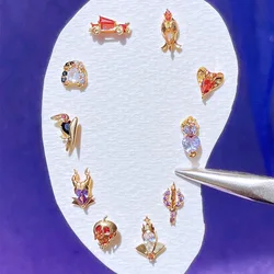 New ins Cute Anime Colorful Zircon Pumpkin Earrings For Women Girl Fashion Wholesale Jewelry Gift