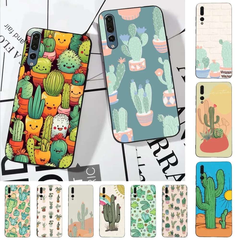 Plant Cactus Phone Case For Huawei P 8 9 10 20 30 40 50 Pro Lite Psmart Honor 10 lite 70 Mate 20lite