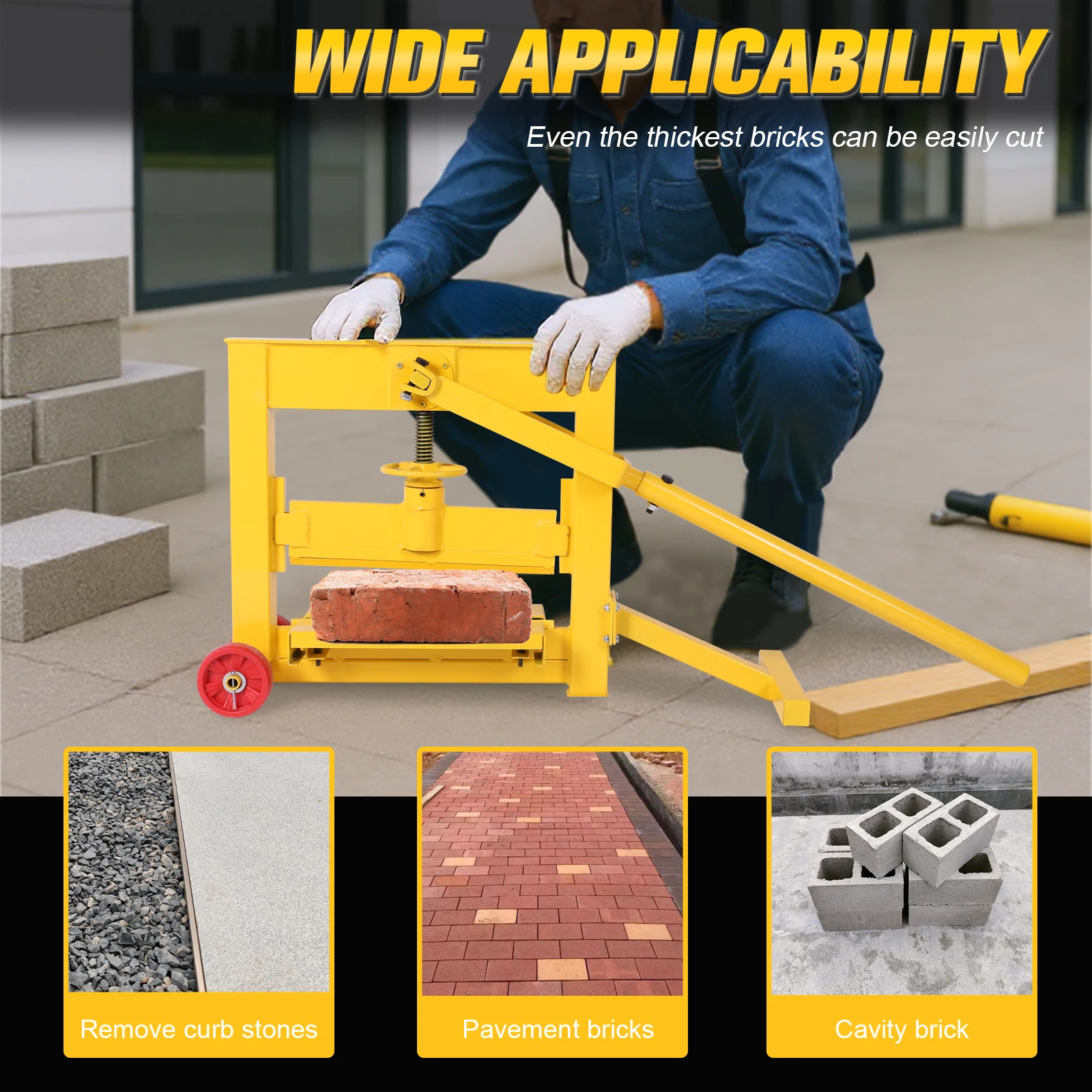 Manual Brick Cutting Machine Small Portable Wheel Brick Cutter Paving Tool Landscaping Stone Brick Cutter Tool