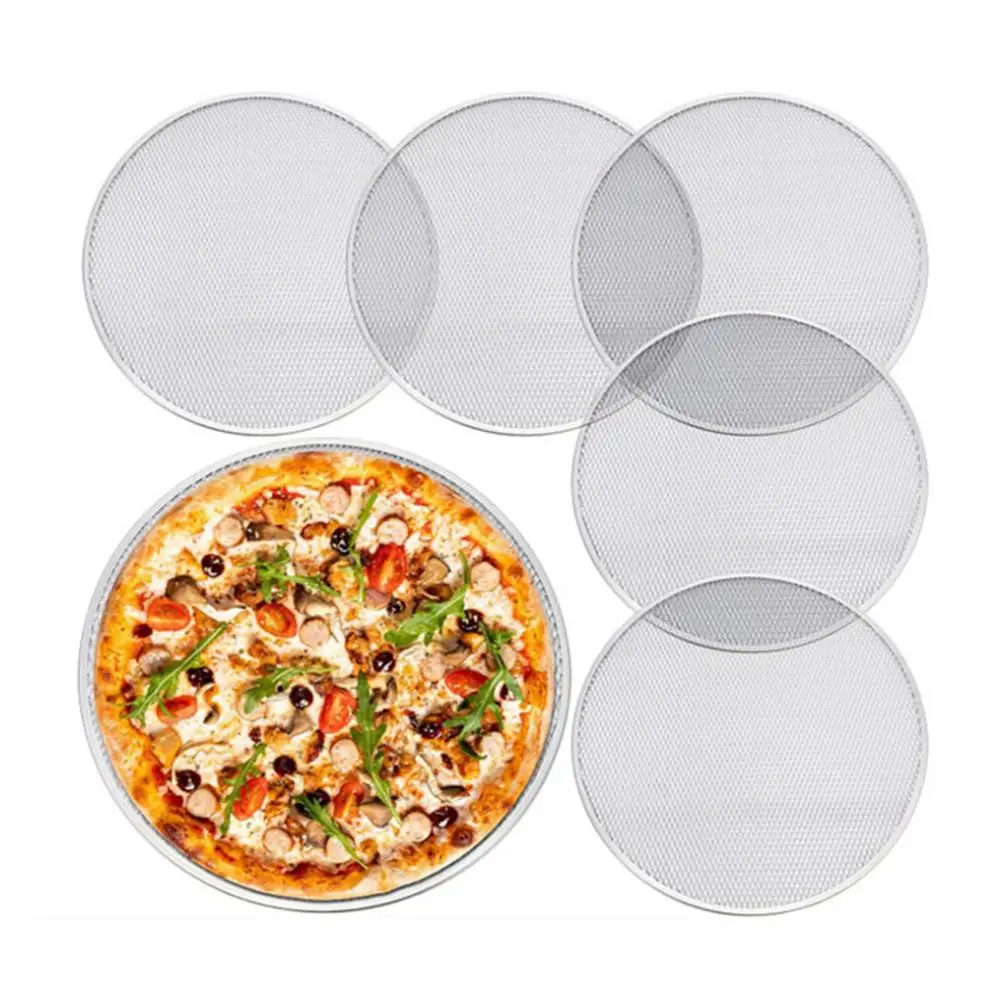 Pizza Screen for Oven Aluminum Baking Pan Aluminum Alloy Pizza Screen Mesh Baking Pan Grade Round Pizza Crisper Tray Non-stick
