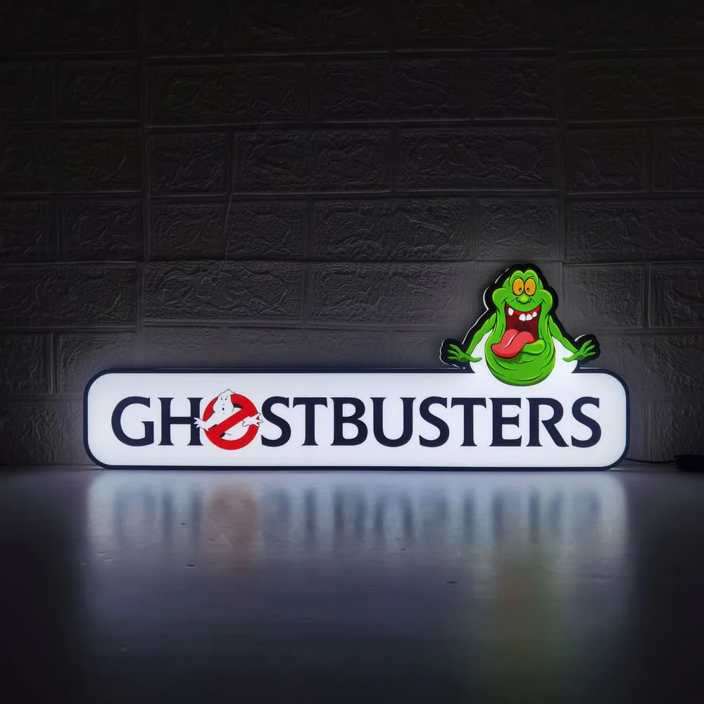 Custom Ghostbusters 3D Prinetd Lightbox with Ghostly Led Pinball Arcade Decor Perfect for Game Room or Pinball Machine