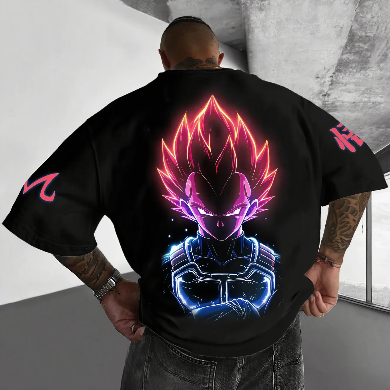 Anime Dragon Ball Z Vegeta T-shirt da uomo Streetwear T-shirt grafica oversize a maniche corte Estate Casual Top Manga Stampa Y2k Abbigliamento