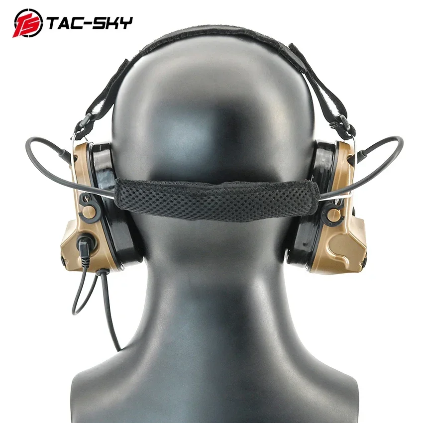TAC-SKY Taktyczne słuchawki z aktywną redukcją szumów, pałąk na głowę do zestawu słuchawkowego COMTAC, ochrona słuchu, słuchawki do airsoftu i strzelania — zdjęcie produktu 6