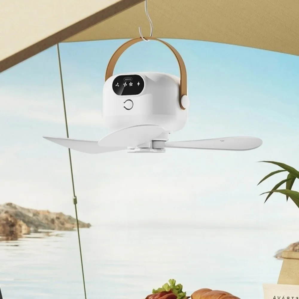 

Rechargeable Ceiling Fan Light Energy Saving with Remote Control Hanging Fan Light 3 Gears Intelligent Electric Fan Night Lamp