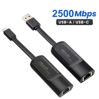 2500Mbps Ethernet Adapter 2.5G USB 3.0 Type C to RJ45 Network Card Wired Ethernet Gigabit Adapter Lan Card Hub for MacBook iPad