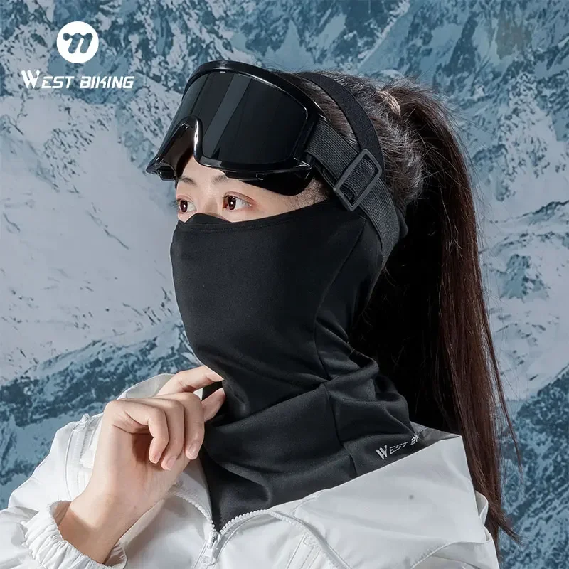 WEST BIKING Winter Cycling Scarf Easy-Off Ski Mask Motorcycle Neck Warmer Hood Running Hiking Face Bandana Thermal Sport Gear