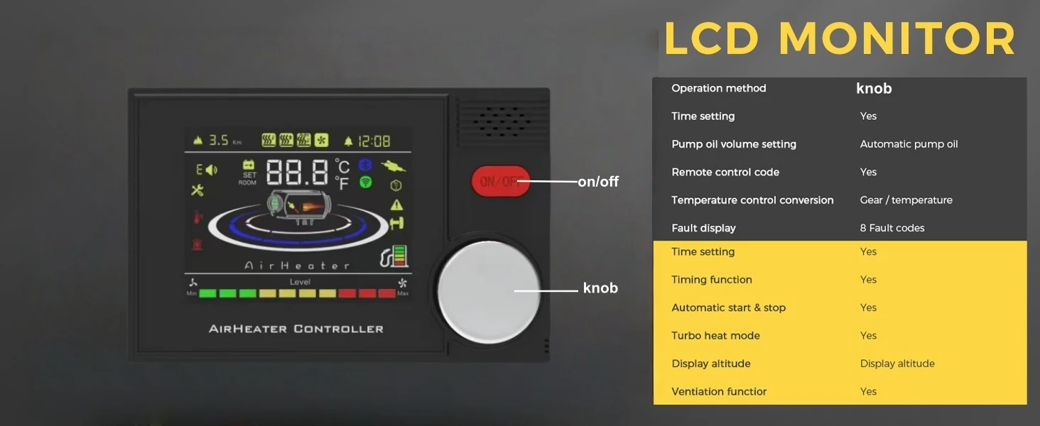 8KW Diesel-Luftheizung 12V/24V/220V Geräuscharme Diesel-Nachtzimmheizung mit Bluetooth-App/Auto-Thermostat/LCD für Garage, LKW, Anhänger – Detail 14