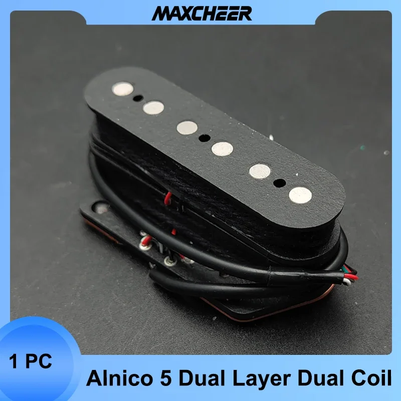 

Alnico 5 TL Humbucker Bridge Pickup Dual Layer Dual Coil Pickup 6-String Open Styple Fiber Bobbin Magnet Black