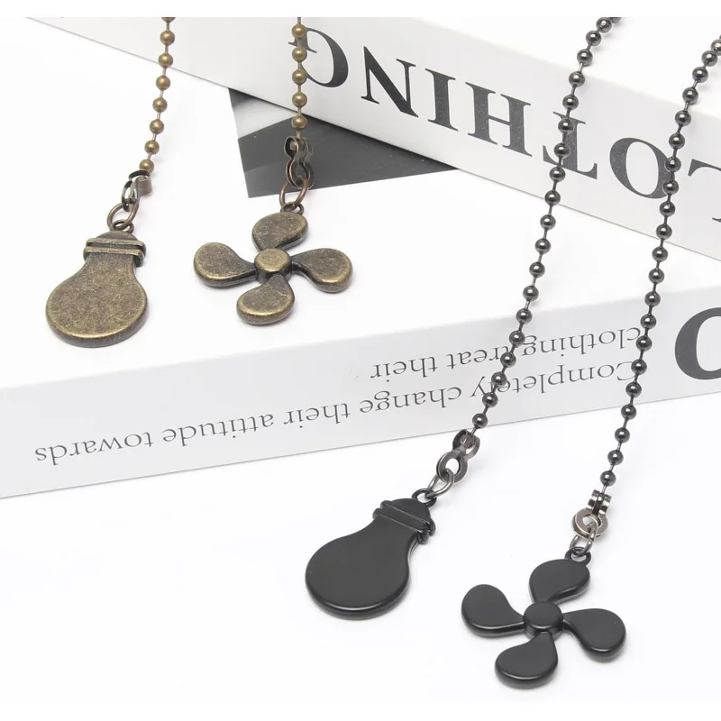 2 extensor de corrente de tração para ventilador de teto, 12 polegadas, extensão com enfeites de lâmpada, P