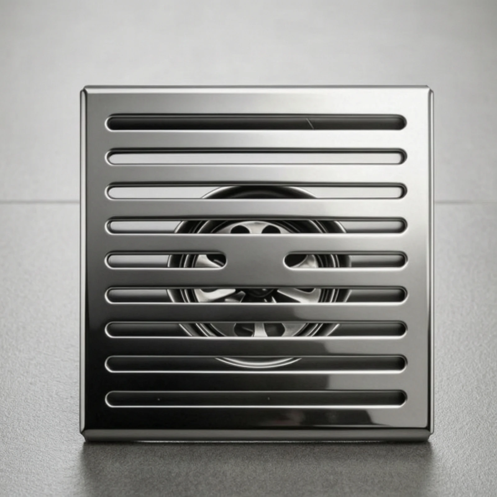 Stainless Steel Floor Drain Outdoor Drain with Slotted Cover Drainage Low-Height Brushed for Courtyard, Garden