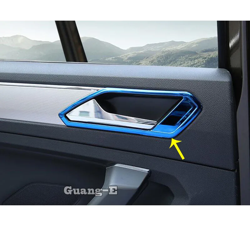 For Volkswagen VW Tiguan L MK2 2016 2017 2018 2019 2020 2021 Car Cover Stick Trim Door Handle Bowl Frame Armrest Handrail Frame
