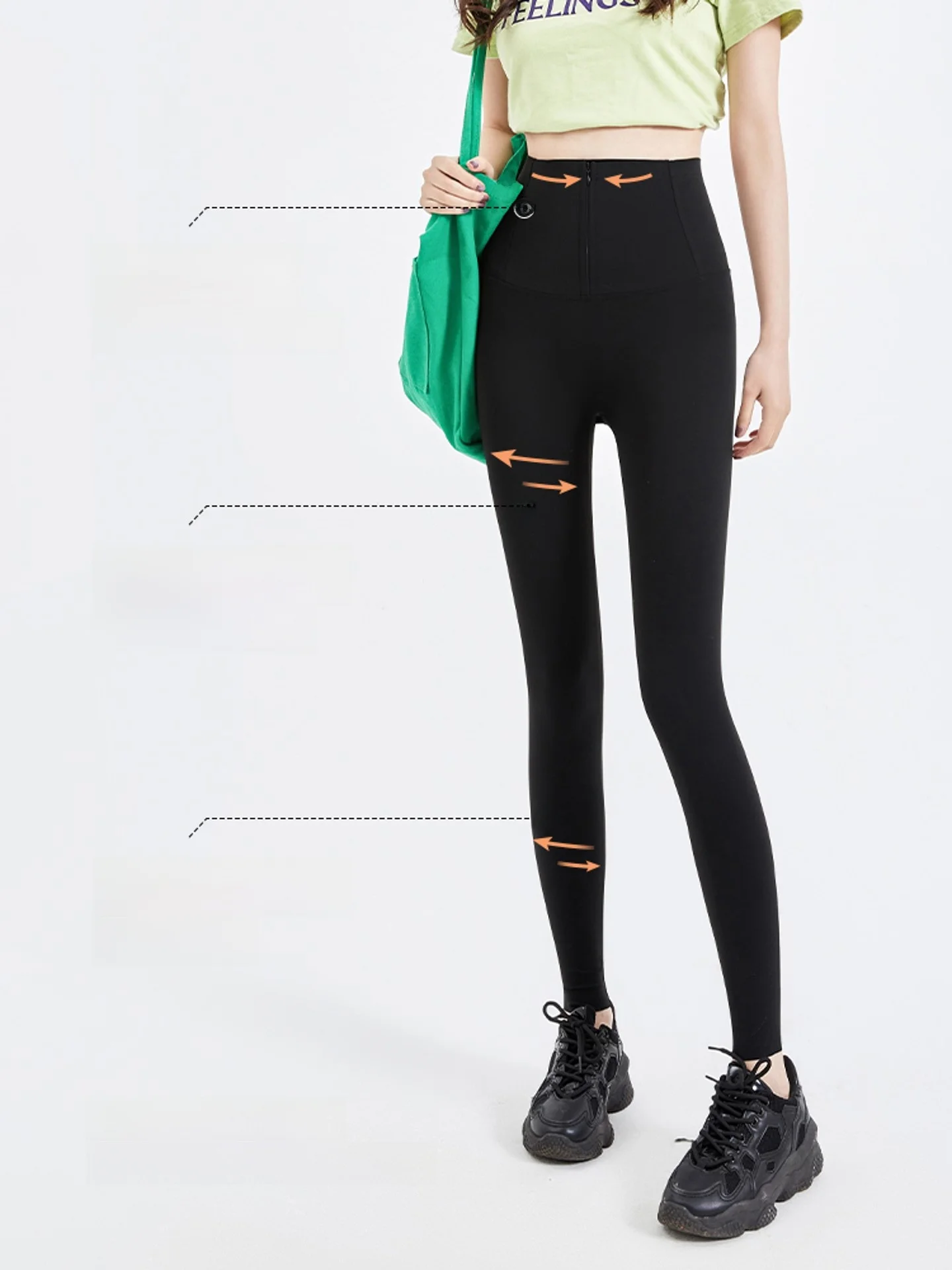 

Брюки для йоги Thiened Fce с высокой талией, женская осенне-зимняя верхняя одежда, брюки из коровьей кожи, подтягивающие живот, детали на молнии