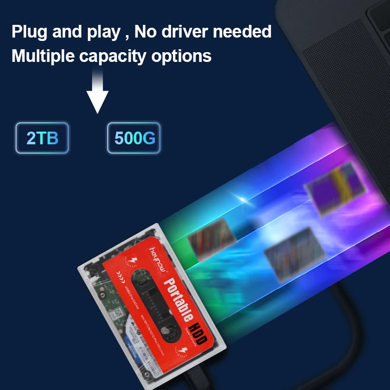 TSINGO-휴대용 외장 게임 하드 드라이브 디스크, 2TB, WII, PS1, N64, PS2 용, 노트북/PC/GK3V/GK 미니, 72000 게임 내장