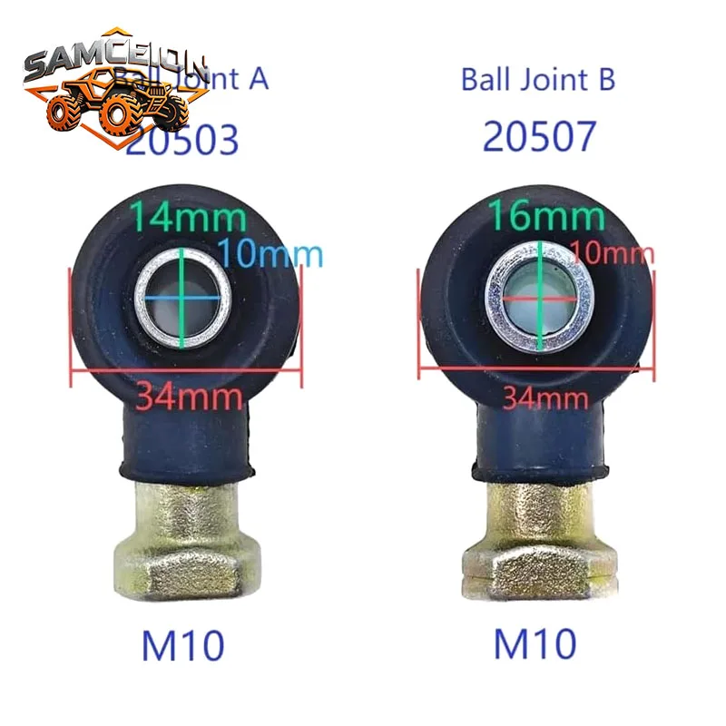 4pcs Ball Joint Tie Rod End A and B For Linhai Code 20503 20507 Linhai 260 300 400 500 550 565 570 750 ATV UTV P/N:LU019055