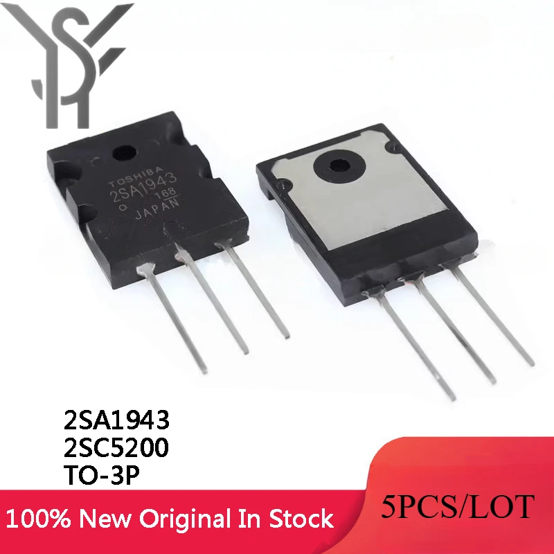 5Pcs/LOT 100% New Original A1943 C5200 2SA1943 2SC5200 high-power amplifier pairing tube TO-3P IC Chipset In Stock Wholesale