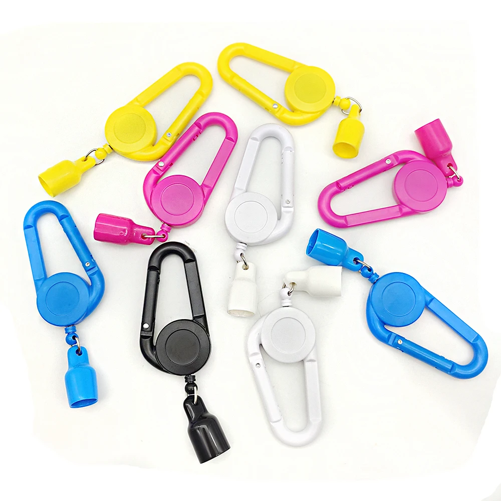 10PCS Lighter Holder Sleeve Clip With Retractable Keychain Carabiner Windproof Lighter Protective Cover Smoking Accessories