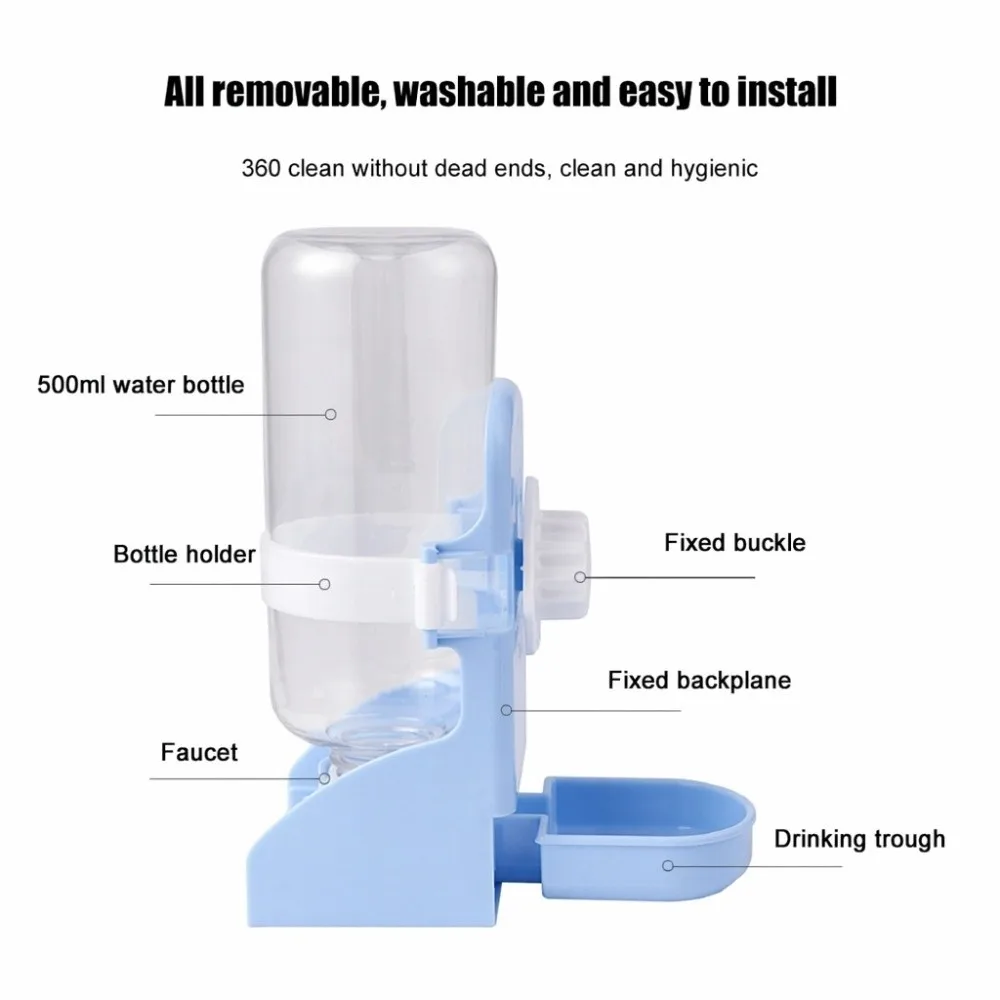 Siphon Water Control Pet Cage Suspended Water Dispenser Automatic Water Output PP Rabbit Water Bottle No Leak PET Water Feeder