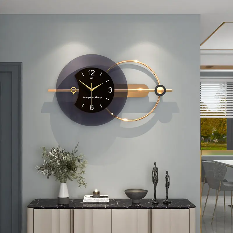 Round Designer Premium Wall Clock Upgrade Metal Nordic Living Room Digital Clock Luxury Modern Orologio Da Parete Home Decor