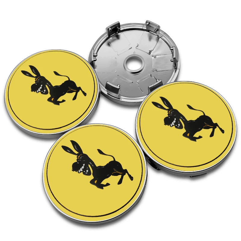 4PCS 56MM 60MM Donkey Emblem Car Wheel Center Cap Hubs Cover Badge Auto Styling Accessories