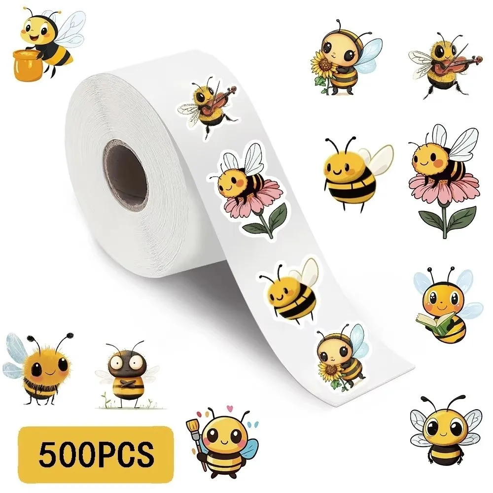 DIY Bee Stickers Bee Self-Adhesive Guitar Sticker Waterproof Decoration Sticker Decor for Water Cup Computer